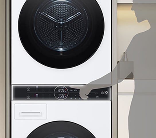 Operation of the control panel located in the center of the washing machine