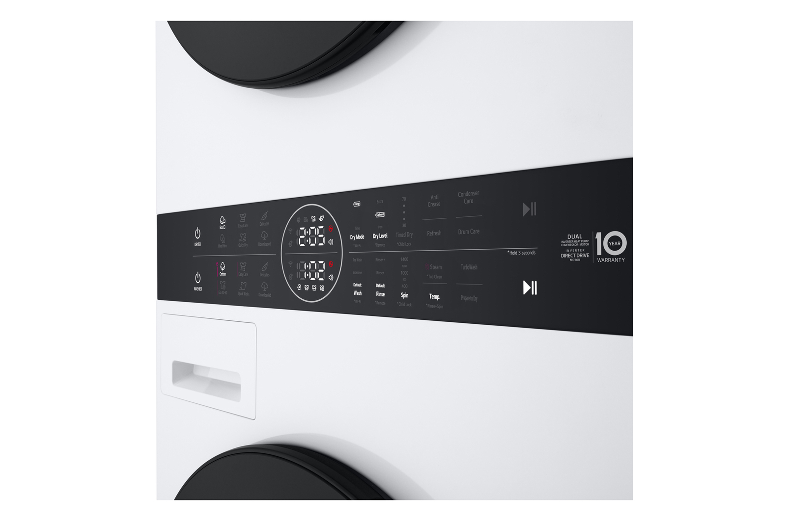 12 / 10kg WashTower | DUAL Inverter Heat Pump™, White