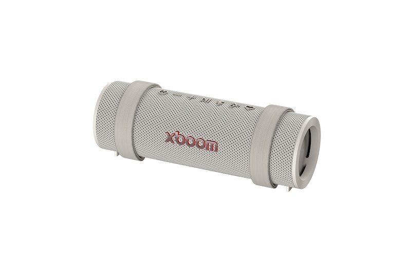Front view of LG xboom Grab by will.i.am | Bluetooth Speaker | xboom Signature Sound with Ultimate Portability Grab Grey