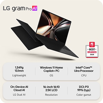 This image shows two lightweight laptops displayed on a bright background. One laptop is angled to highlight its slim, compact rear design, while the other is open, emphasizing a thin and lightweight build, with key specifications shown below.