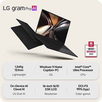 This image shows two lightweight laptops displayed on a bright background. One laptop is angled to highlight its slim, compact rear design, while the other is open, emphasizing a thin and lightweight build, with key specifications shown below.