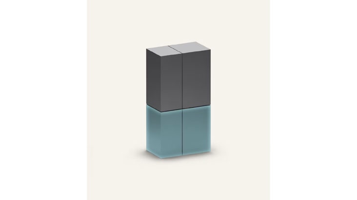A diagram showing the size of a multi-door refrigerator