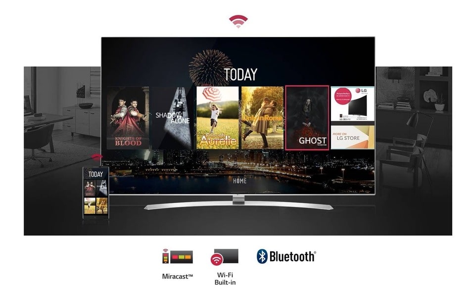 TV de LG destacando algunas funciones 