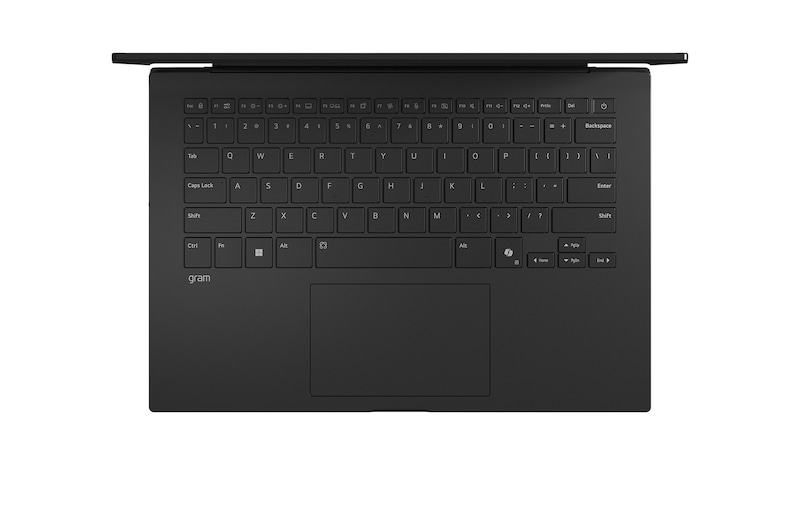 Top-down view of keyboard