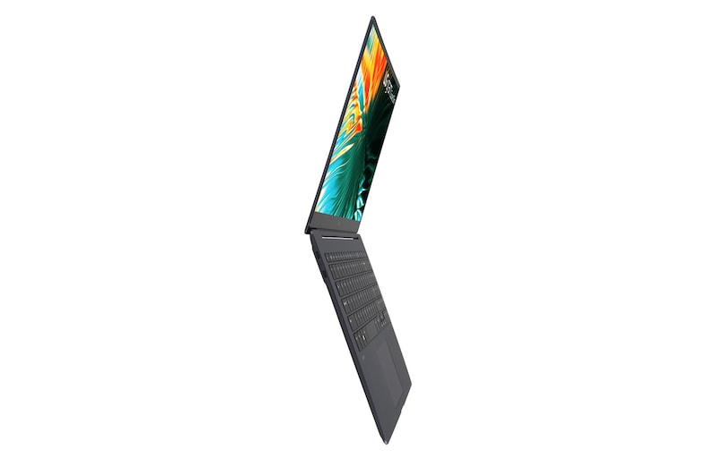 Left side view with the cover fully open