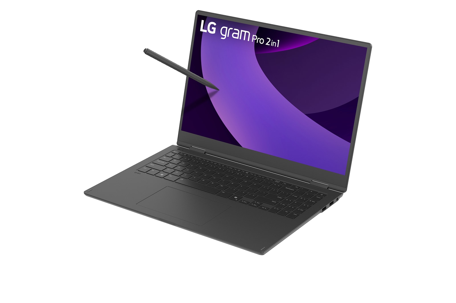 -30 degree side view and cover open with stylus pen