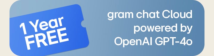 Customers who purchase LG gram can use gram chat Cloud powered by OpenAI GPT-4o free of charge for one year.