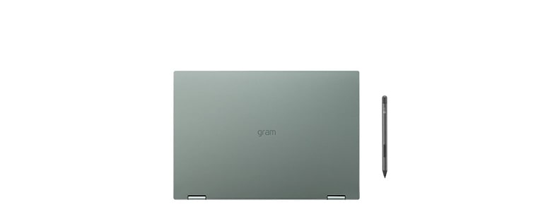 oneLG gram laptops in sage green colour