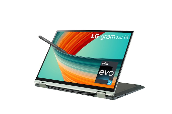 LG gram 2in1 14" laptop | ultra-lightweight with 16:10 anti-glare display and Intel® Evo 13th Gen. Processor - Sage Green, 14T90R-K.AA77A1