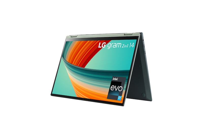 LG gram 2in1 14" laptop | ultra-lightweight with 16:10 anti-glare display and Intel® Evo 13th Gen. Processor - Sage Green, 14T90R-K.AA77A1