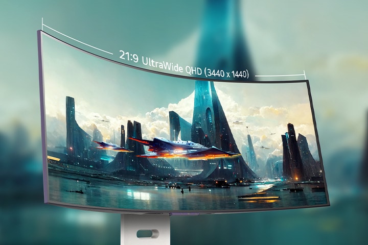 The 21:9 curved OLED monitor provides an immersive and captivating experience with a balanced and optimised aspect ratio.