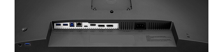 This monitor offers USB Type-C™, DisplayPort, HDMI, RJ45 (Ethernet), USB (1Up/3Down) and Headphone out port.
