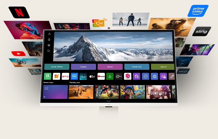 A photo showcasing various content on WebOS.