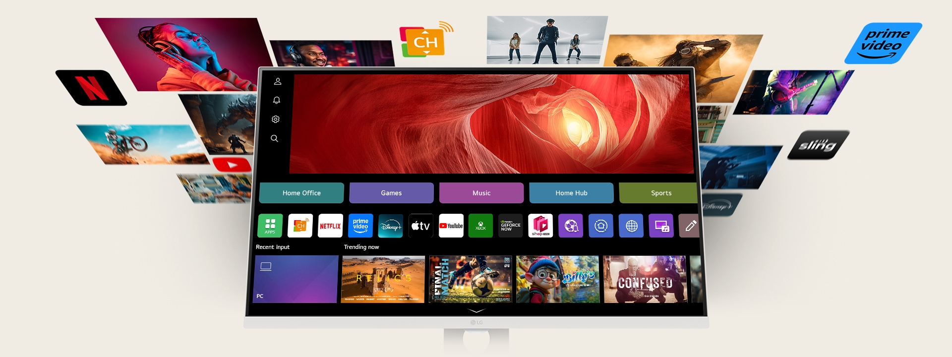 LG Smart Monitor 4K UHD Display 32U721SA-W