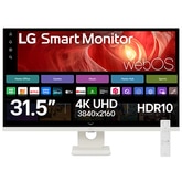 32” LG Smart Monitor, 4K UHD Display, webOS, Screen Share, Bluetooth, USB-C (PD 65W), White