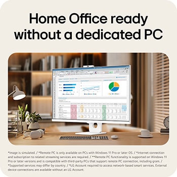 LG Smart Monitor with webOS providing Home Office connectivity.