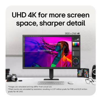 LG UltraFine UHD 4K display showing enhanced clarity and expanded screen space