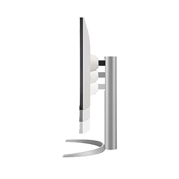 side view of the monitor moving downwards for height adjustment