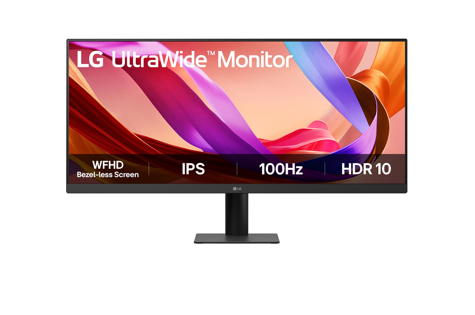 Front view of 29” LG UltraWide™ Monitor, 21:9 WFHD IPS screen, sRGB 99%, 250nits, 100Hz, 1ms MBR, Black - 29U511A-B