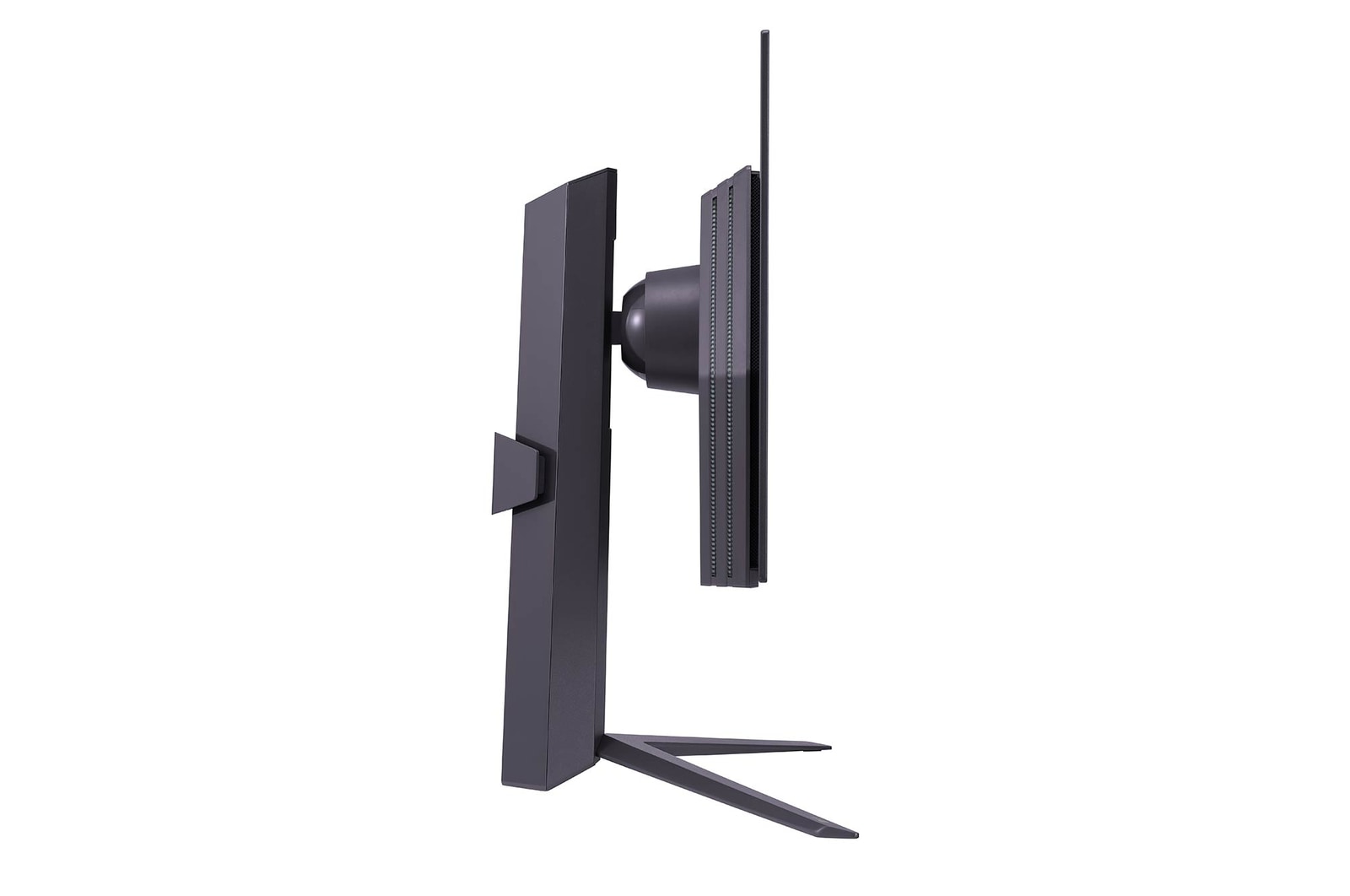side view with monitor height moving downwards on