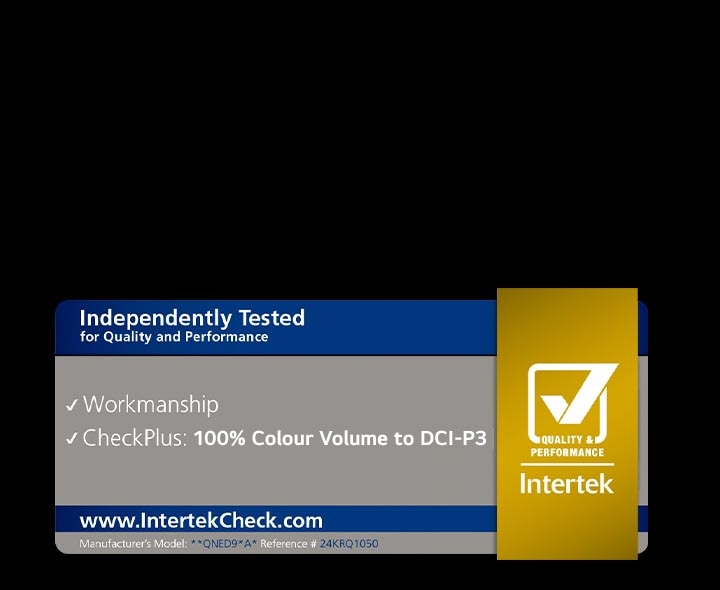 Intertrek certification for 100% Colour Volume to DCI-P3.	