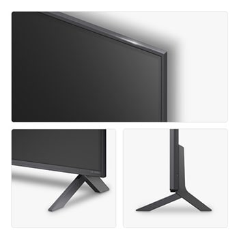 Left-facing side view of LG QNED80 TV 