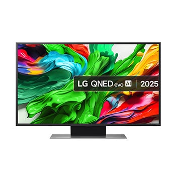 Front view of 43 inch LG QNED evo AI QNED85 4k Smart TV 2025