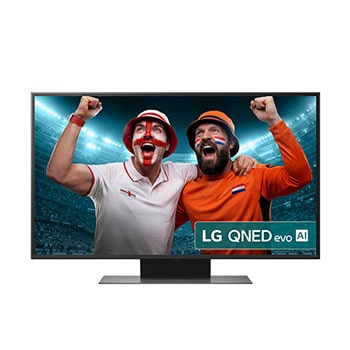 Front view of 43 inch LG QNED evo AI QNED86 MiniLED 4K Smart TV 2025 43QNED86A6C