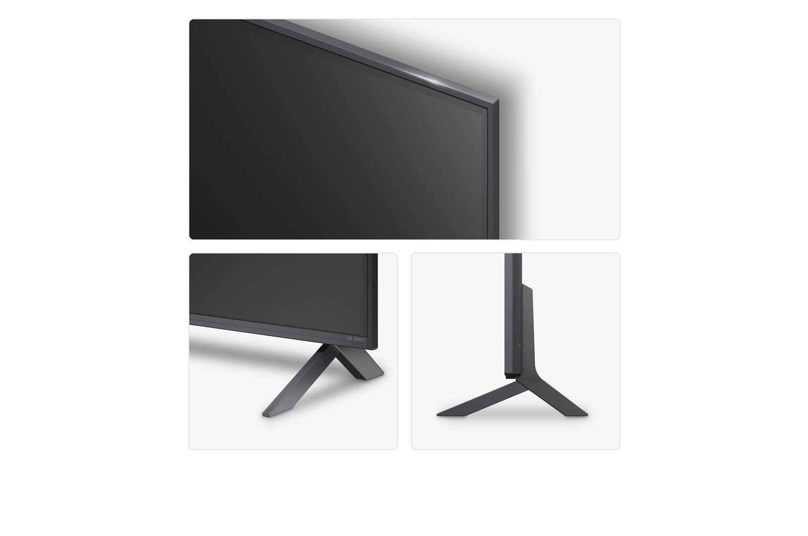 Left-facing side view of LG QNED80 TV 