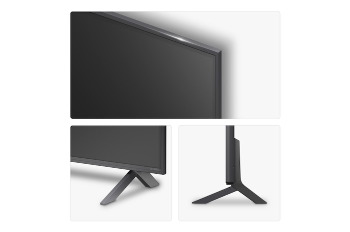 Left-facing side view of LG QNED80 TV 