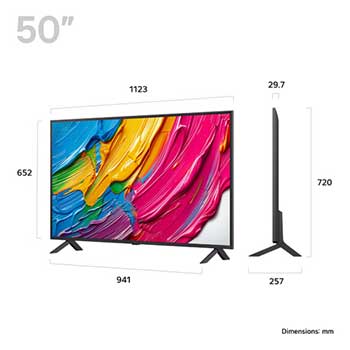 Rear view of LG QNED80 TV