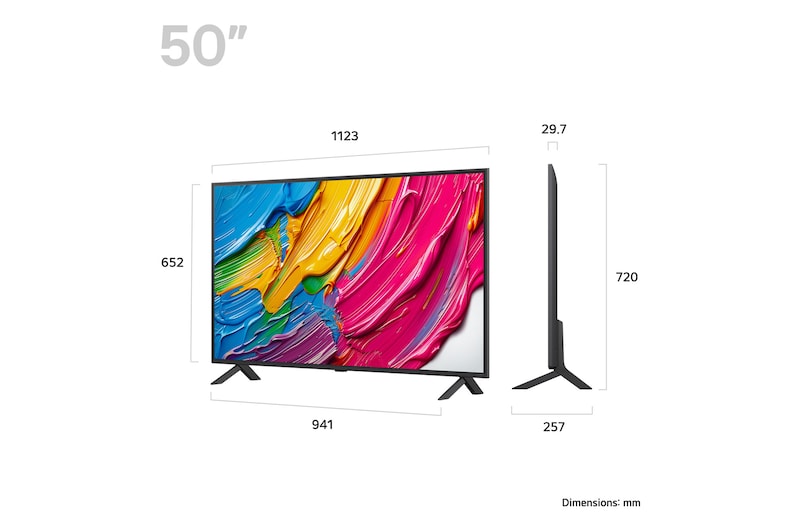 Rear view of LG QNED80 TV
