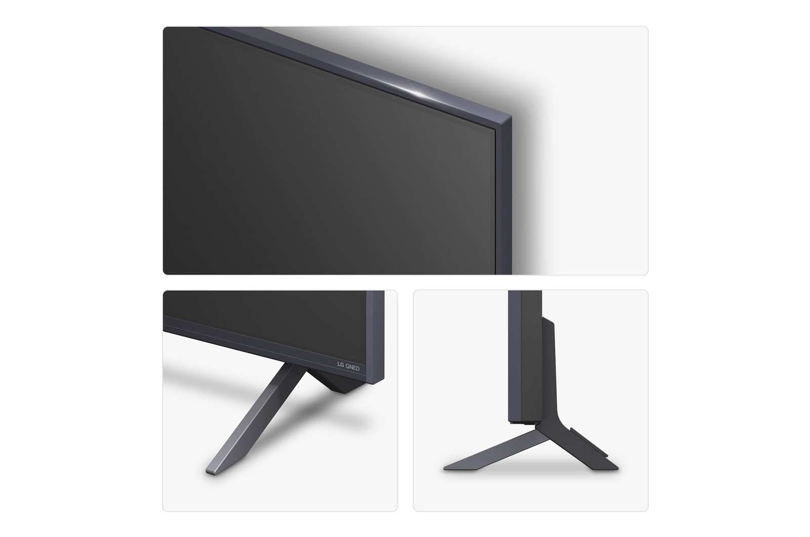 Left-facing side view of LG QNED84 TV 