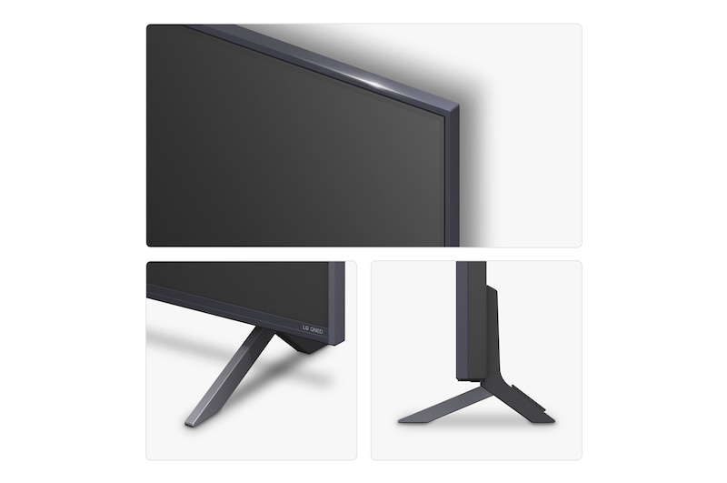 Left-facing side view of LG QNED84 TV 