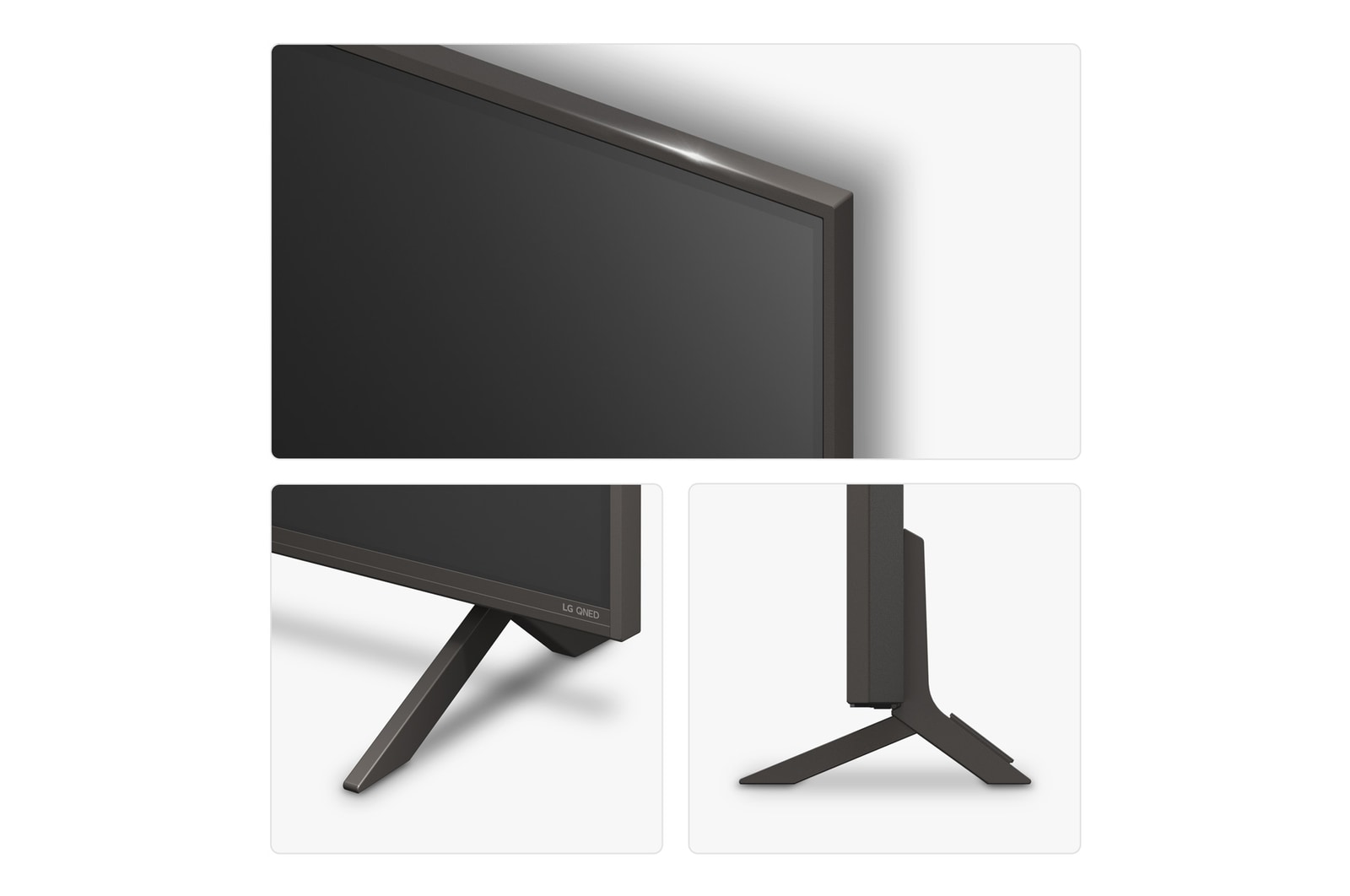 Left-facing side view of LG QNED84 TV 