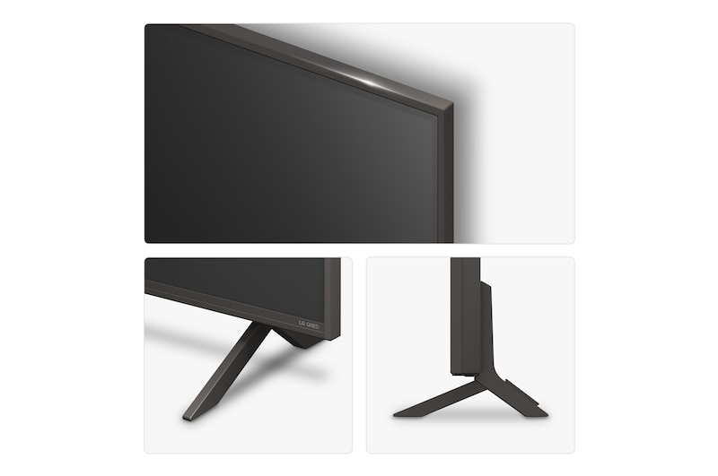 Left-facing side view of LG QNED84 TV