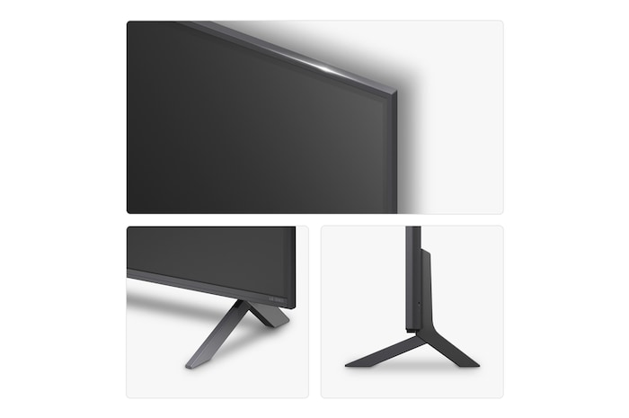 Left-facing side view of LG QNED80 TV 