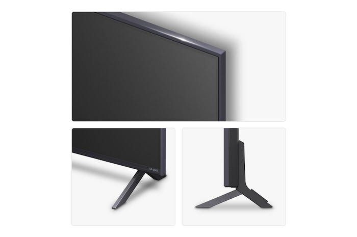 Left-facing side view of LG QNED82 TV