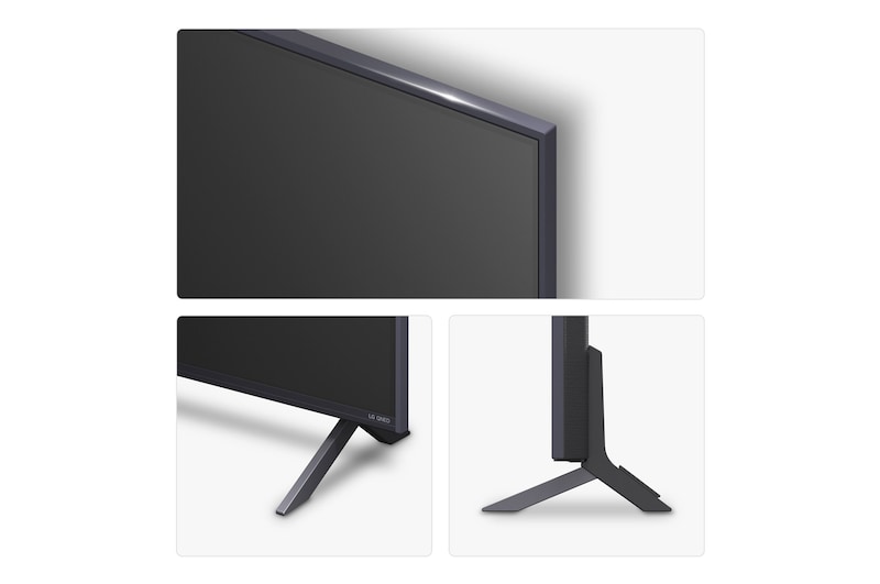 Left-facing side view of LG QNED82 TV 