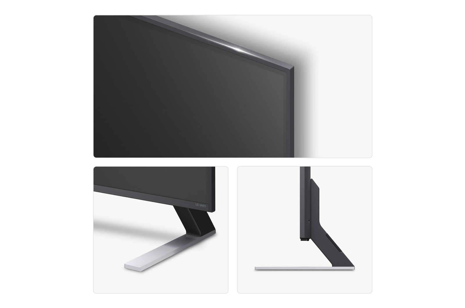 Left-facing side view of LG QNED84 TV 