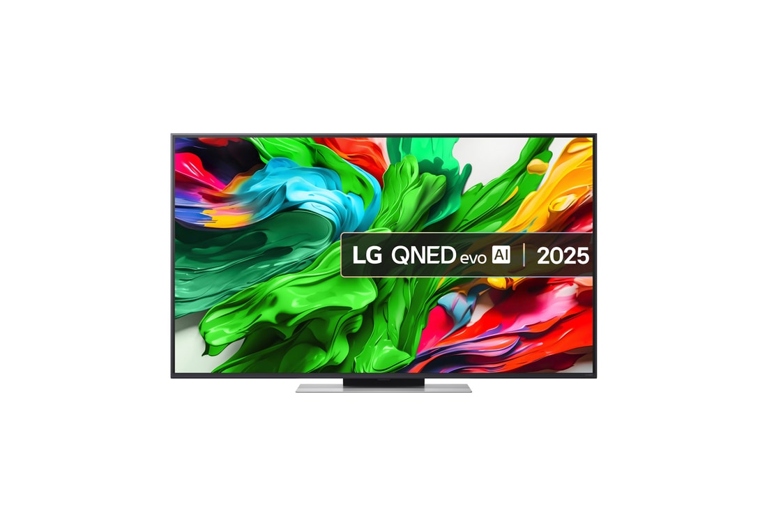 Front view of 55 inch LG QNED evo AI QNED85 4k Smart TV 2025