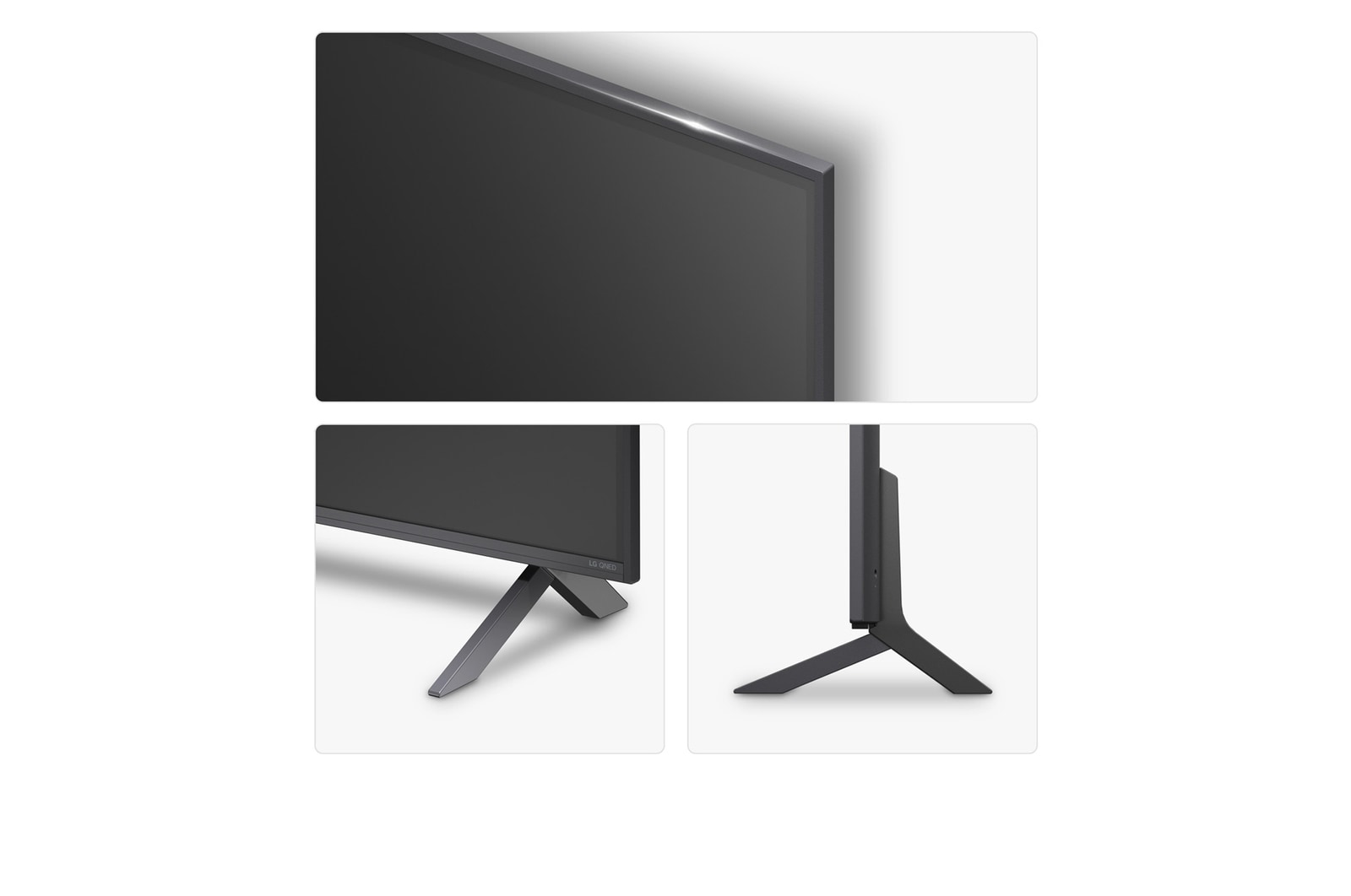 Left-facing side view of LG QNED80 TV 
