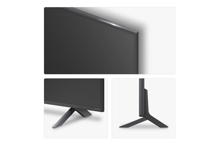 Left-facing side view of LG QNED80 TV 
