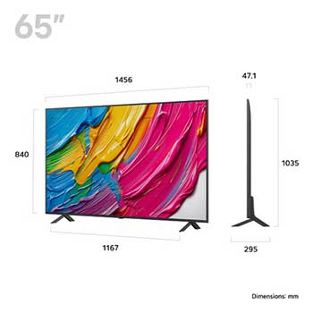 Rear view of LG QNED80 TV