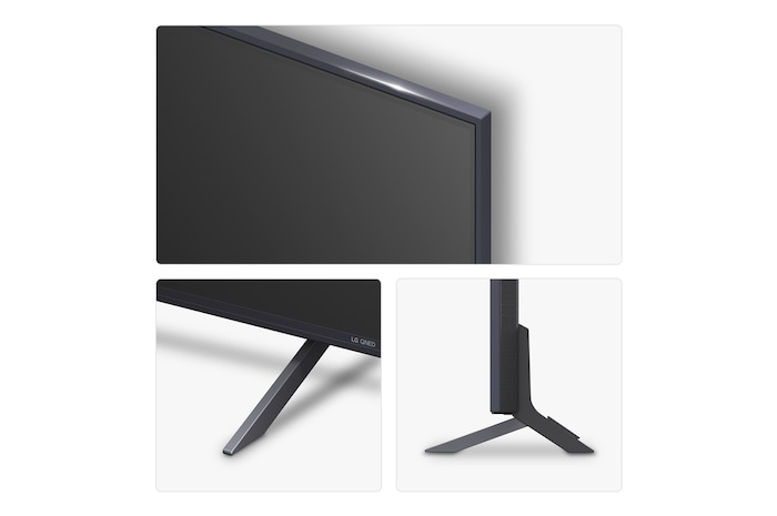 Left-facing side view of LG QNED84 TV 