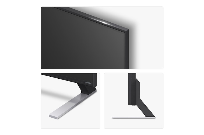 Left-facing side view of LG QNED84 TV 