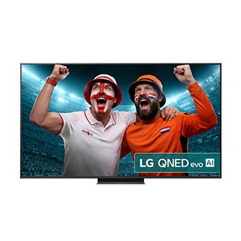 Front view of 65 inch LG QNED evo AI QNED86 MiniLED 4K Smart TV 2025 65QNED86A6A