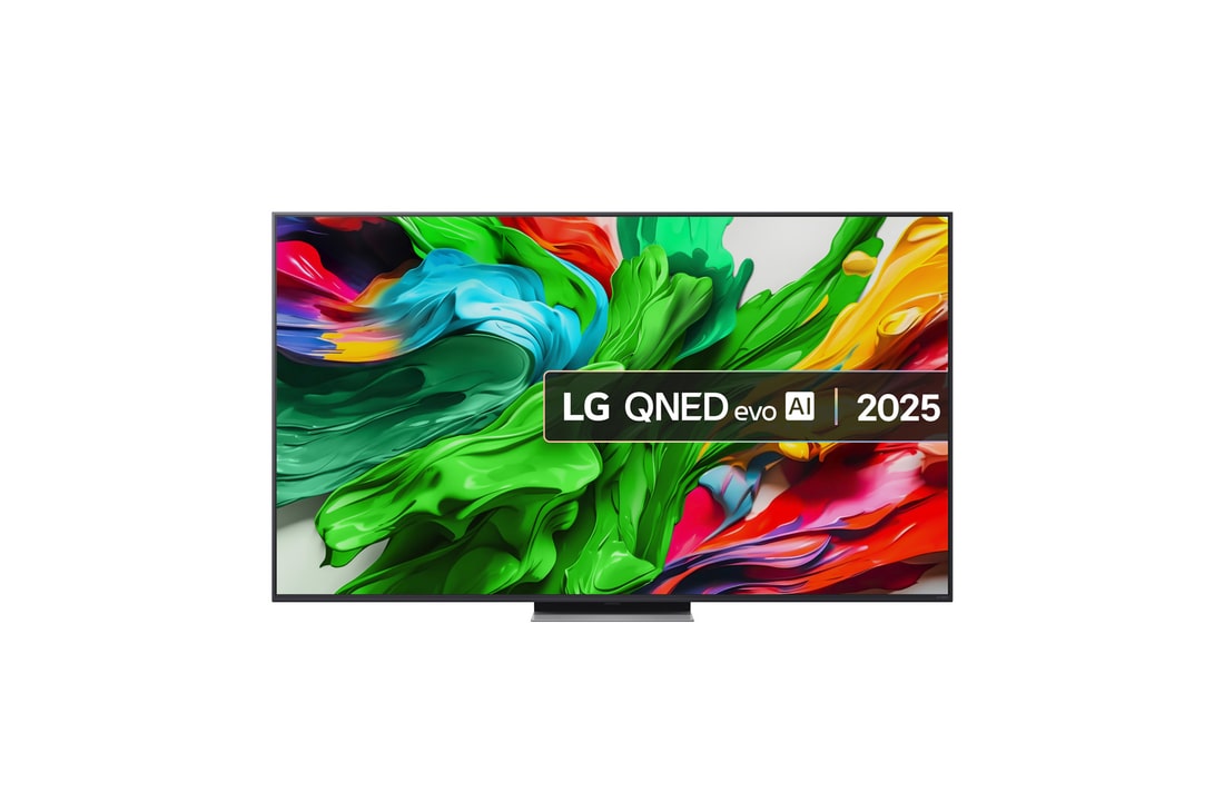 Front view of 65 inch LG QNED evo AI QNED87 4k Smart TV 2025