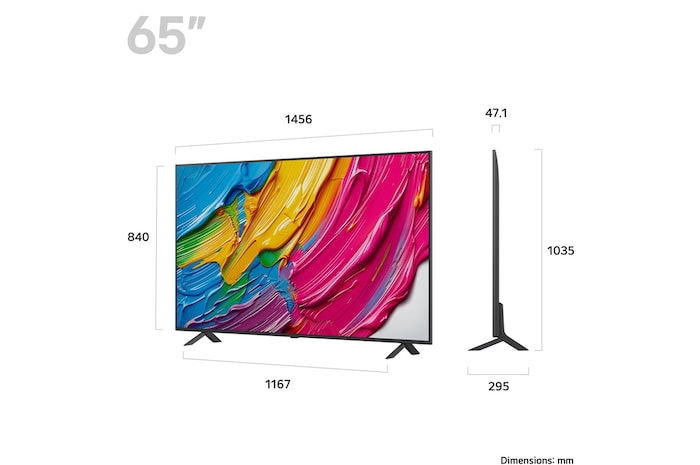 Rear view of LG QNED80 TV