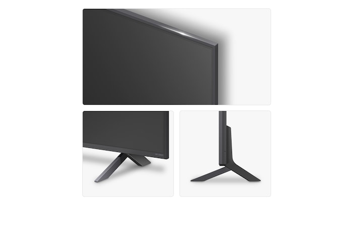Left-facing side view of LG QNED80 TV